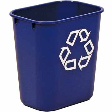 Rubbermaid afvalbak en zijbakje afvalbak, 26,6 l, blauw