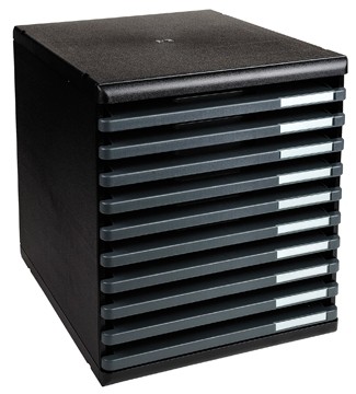 Exacompta ladenblok Modulo met 10 gesloten laden, zwart en grijs