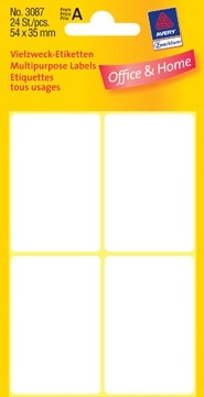 AVERY Witte etiketten ft 54 x 35 mm, 24 stuks