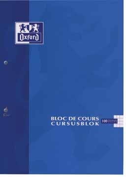 Oxford cursusblok geruit 5 mm, met blauwe marge