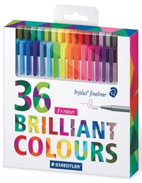 Staedtler fineliner Triplus, toonbankdisplay met 36 geassorteerde stuks, incluis 10 gratis