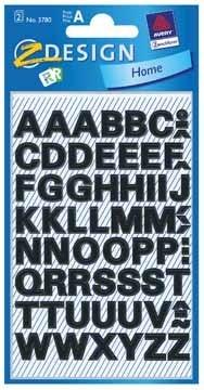 AVERY Etiketten cijfers en letters A-Z, 2 blad, zwart, waterbestendige folie