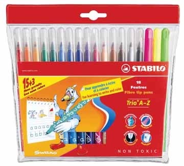 Stabilo viltstift Trio A-Z 18 stiften