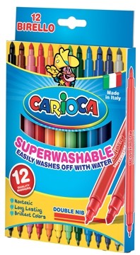 Carioca viltstift Dubbelpunter Birello Superwashab 12 stiften