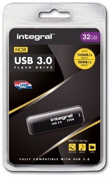 Integral USB stick 3.0, 32 GB, zwart