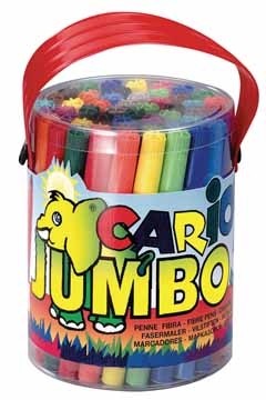 Carioca viltstift Jumbo Superwashable 50 stiften in een plastic pot