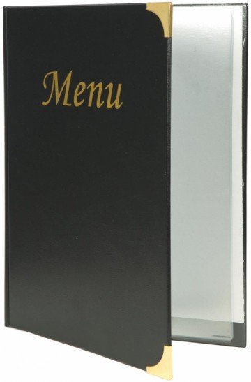 Securit menukaart Basic ft A4, zwart 