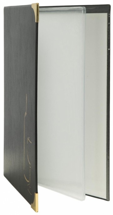 Securit menukaart Basic ft A4, zwart 