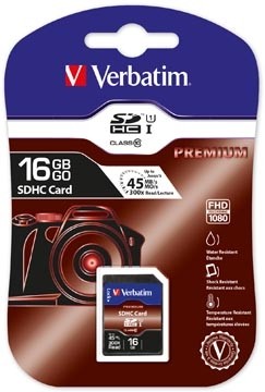 Verbatim SDHC geheugenkaart capaciteit: 16 GB
