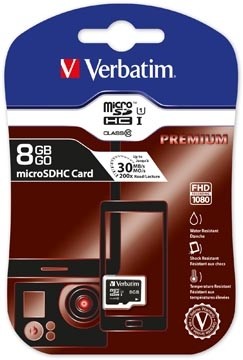 Verbatim Micro SDHC geheugenkaart, 8 GB