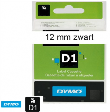 LETTERTAPE DYMO 45013 1000 12MMX7M WIT/ZWART
