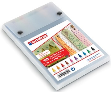 Edding textiel Pen e-4600 doos van 10 stuks in geassorteerde kleuren