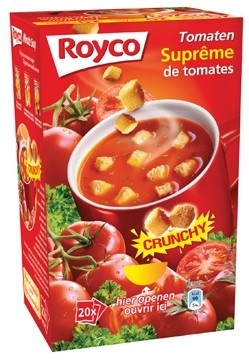 Royco Minute Soup doos met 20 zakjes, tomatensuprême + korstjes