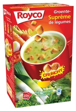 Royco Minute Soup doos met 20 zakjes, groentensuprême + korstjes