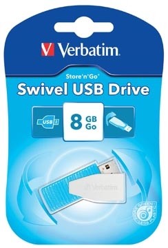 Verbatim Swivel USB stick capaciteit: 8 GB, blauw