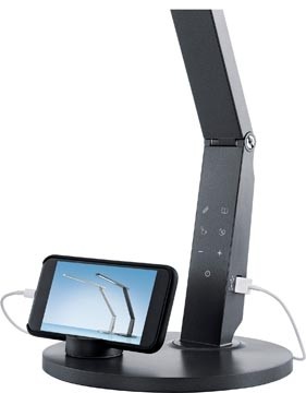 Hansa bureaulamp Vario Plus, LED-lamp, antraciet 