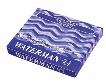Waterman inktpatronen Standard blauw-zwart, pak van 8 stuks