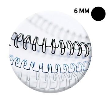 Fellowes metalen draadruggen rug 6 mm, zwart