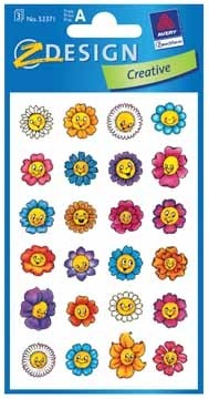 AVERY Stickers Z-Design Creative bloemengezichtjes