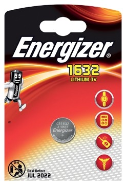 Energizer knoopcel Lithium CR1632, 1 stuk