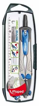 Maped passer Technic Compact 4-delige passerdoos: 1 passer Technic Compact, 1 universeel inzetstuk, 1 ...