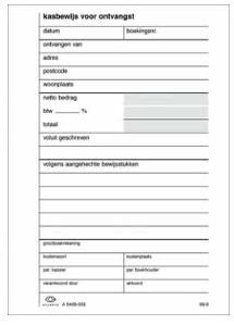 Atlanta blok kasbewijs voor ontvangst