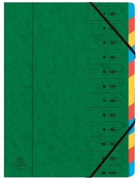 Exacompta Sorteermap 12-delig, groen
