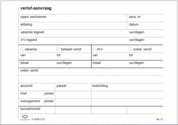 Atlanta verlofaanvraag boekjes PAK5