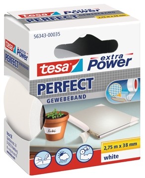 Textieltape ft 38 mm x 2,75 m, wit