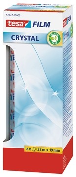 Tesa plakband Crystal Ft 33 m x 19 mm, pak van 8 rollen