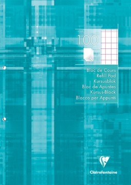 Clairefontaine cursusblok geruit 10 mm, met kantlijn