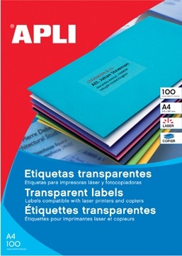 Apli Transparante etiketten ft 48,5 x 25,4 mm, 880 stuks, 44 per blad