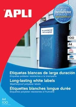 Apli Transparante etiketten ft 210 x 297 mm, 20 stuks, 1 per blad