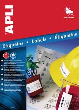 Apli waterbestendige etiketten ft 64,6 x 33,8 mm, 480 stuks, 24 per blad, doos van 20 blad