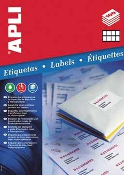 Apli witte etiketten ft 105 x 74 mm, 800 stuks, 8 per blad (1279)