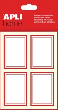 Apli verwijderbare huishoudetiketten rechthoek, rood pak10