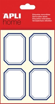 Apli verwijderbare huishoudetiketten achthoek, blauw pak10