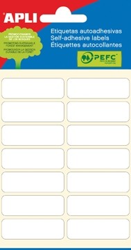 Apli witte etiketten in etui ft 13 x 40 mm, 84 stuks, 14 per blad (2672)