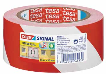 Tesa waarschuwingstape rood/wit 