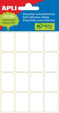Apli witte etiketten in etui ft 19 x 27 mm, 96 stuks, 16 per blad (2675)