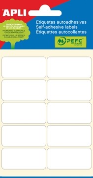 Apli witte etiketten in etui ft 19 x 40 mm, 60 stuks, 10 per blad (2676)