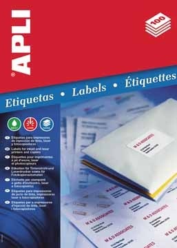Apli etiketten ft 63,5 x 38,1 mm, ronde hoeken, 525 stuks, 21 per blad (1992)