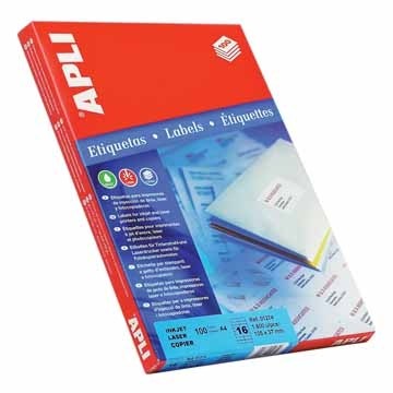 Apli Witte etiketten ft 64 x 33,9 mm, 2.400 stuks, 24 per blad (2409)