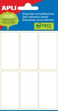Apli witte etiketten in etui ft 26 x 54 mm, 36 stuks, 6 per blad (2681)