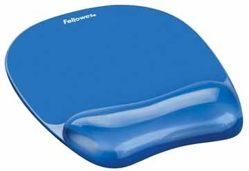 Fellowes muismat met polssteun Crystals Gel blauw