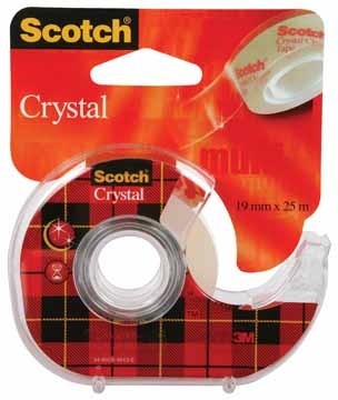 Scotch ® Plakband Crystal ft 19 mm x 25 m, afroller met 1 rolletje