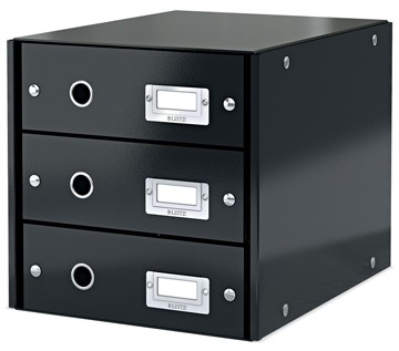 Leitz ladenblok uit kunststof geschikt voor ft A4 3 laden zwart