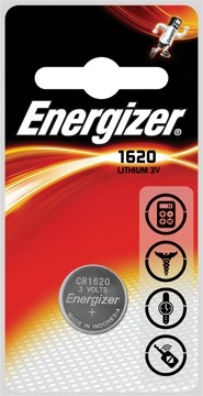 Energizer knopcellen Lithium Electronics CR1620, 1 stuk