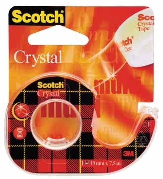 Scotch ® Plakband Crystal ft 19 mm x 7,5 m, afroller met 1 rolletje