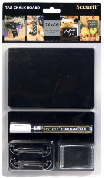 Securit krijtbordje ft A6, pak met 20 stuks 